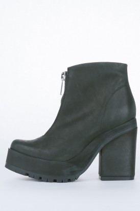 Virginia Black Leather Platform Boot
