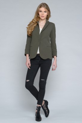Army Green Cut Out Back Blazer