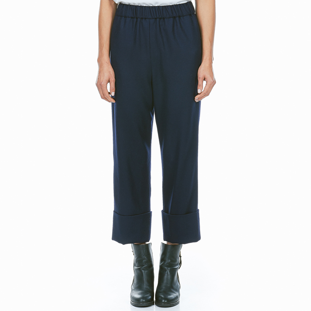 Yune Ho Navy Wool Cuff Pant