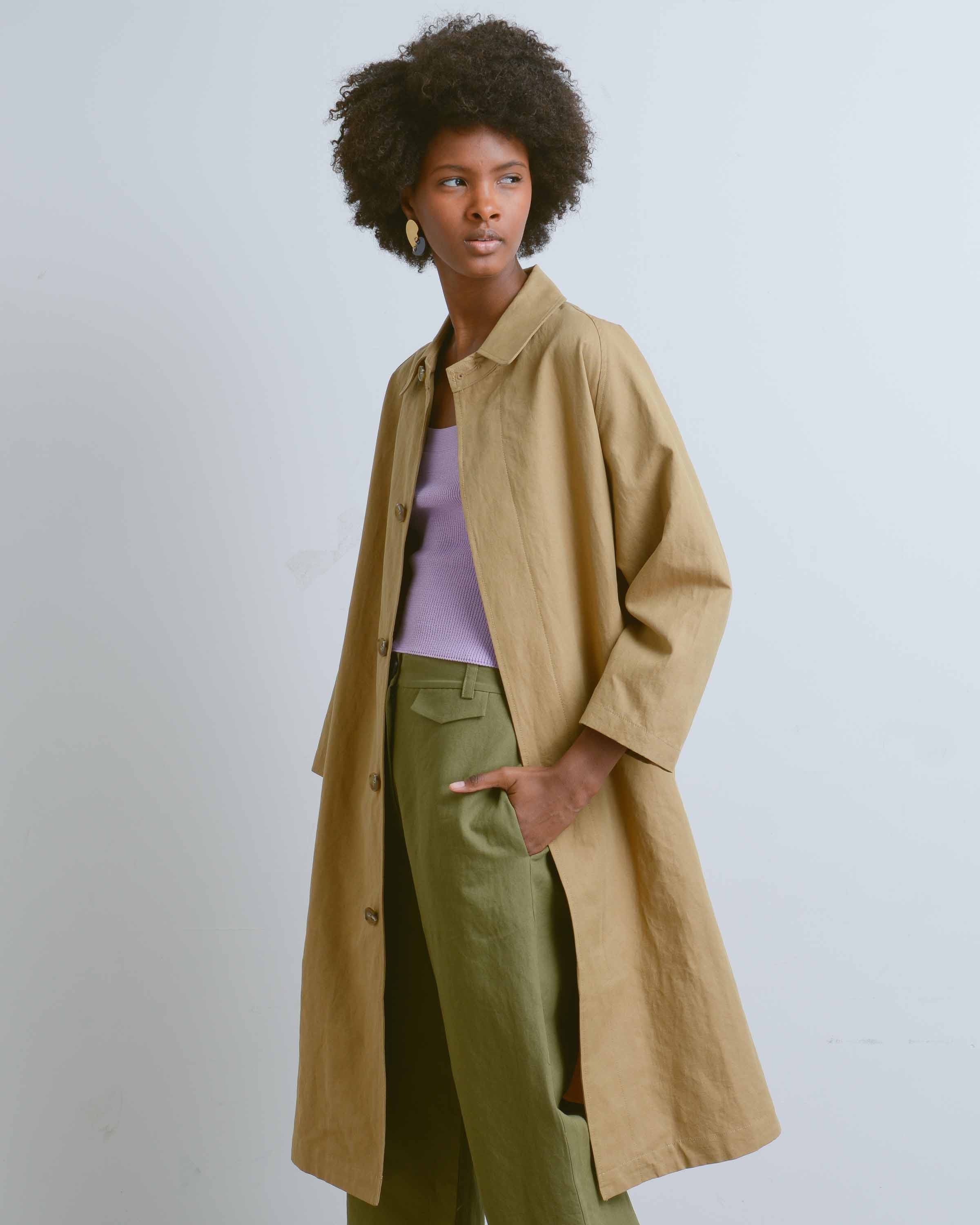 Camel Linen Trench