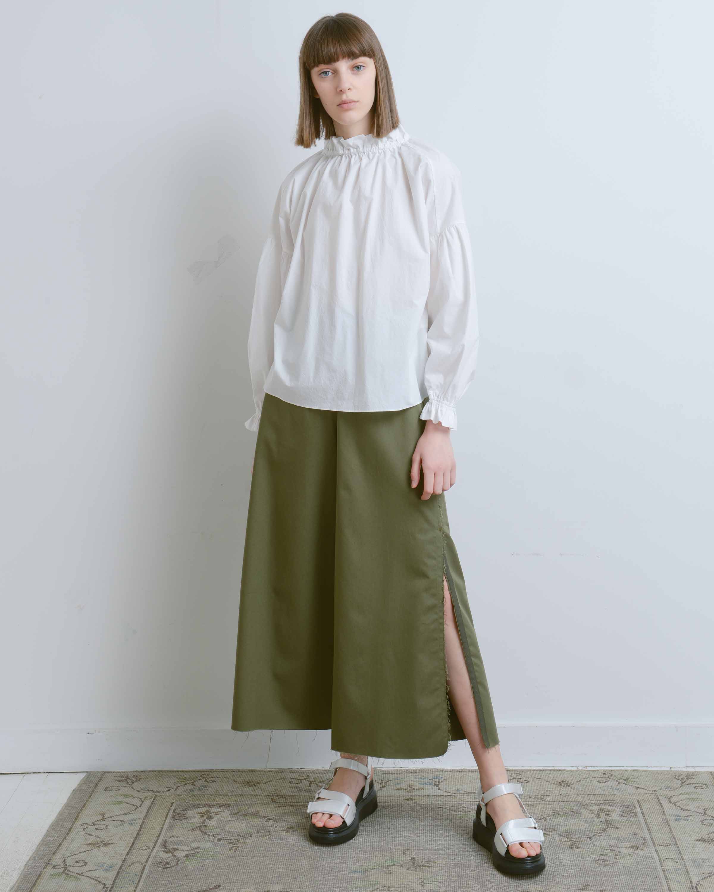 White Victoria Mock Neck Blouse