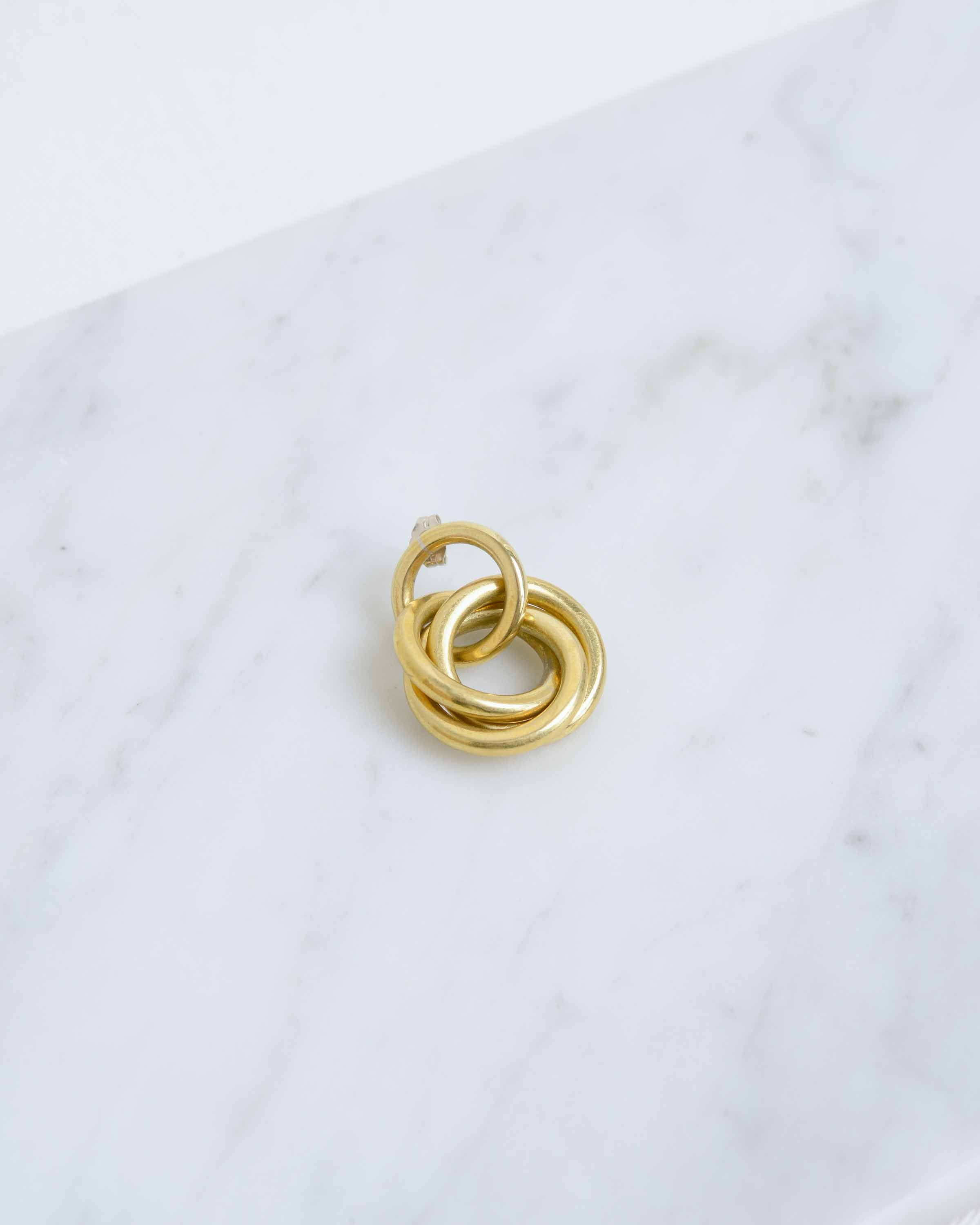 Brass Trinity Drop Earring
