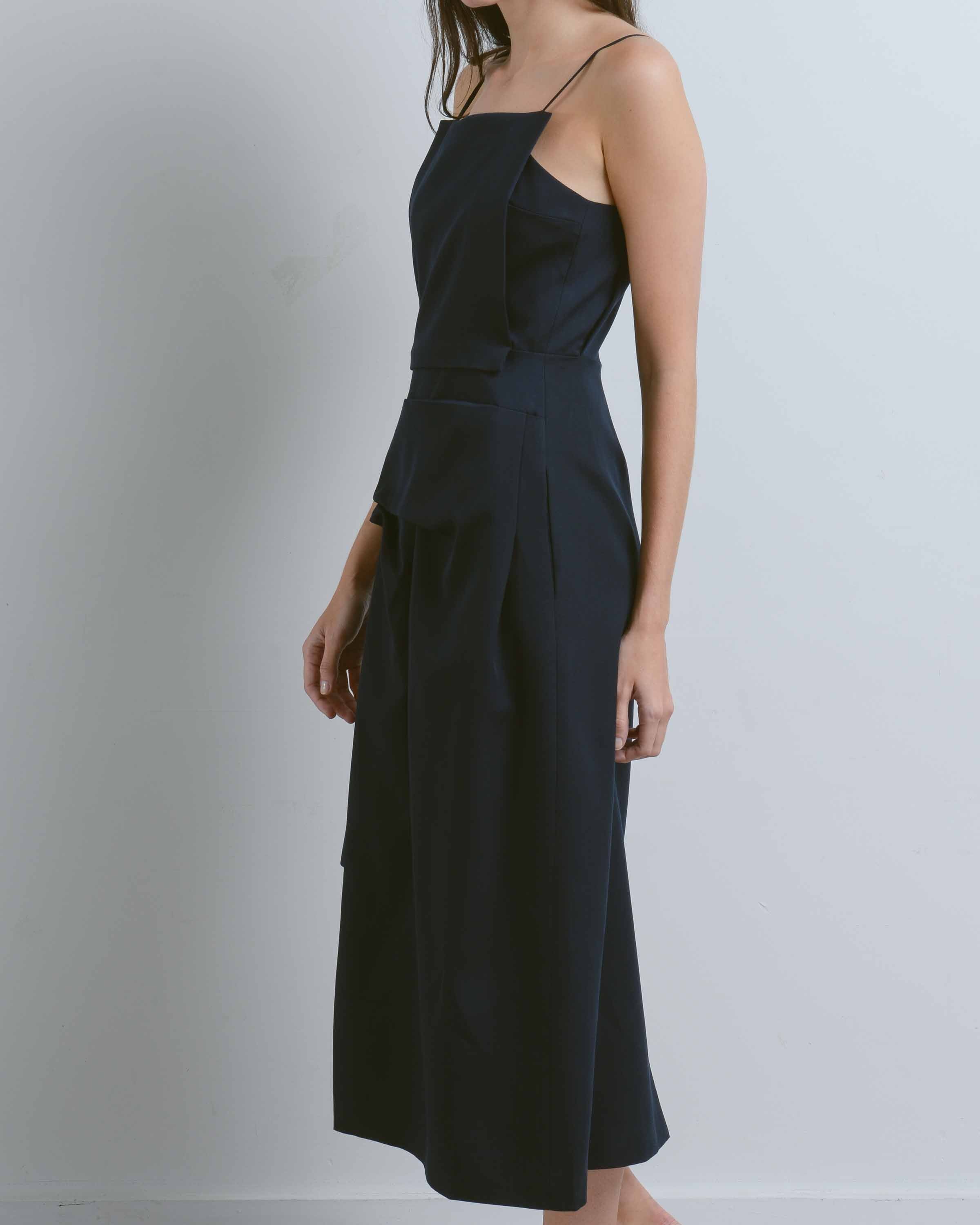 Dark Blue Apron Dress