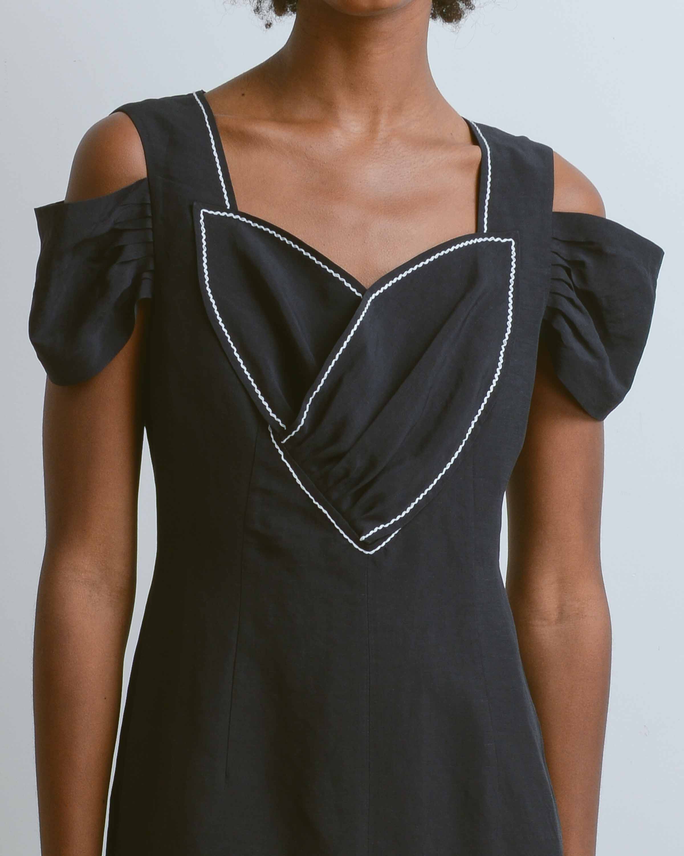 Black Linen Isabelle Dress