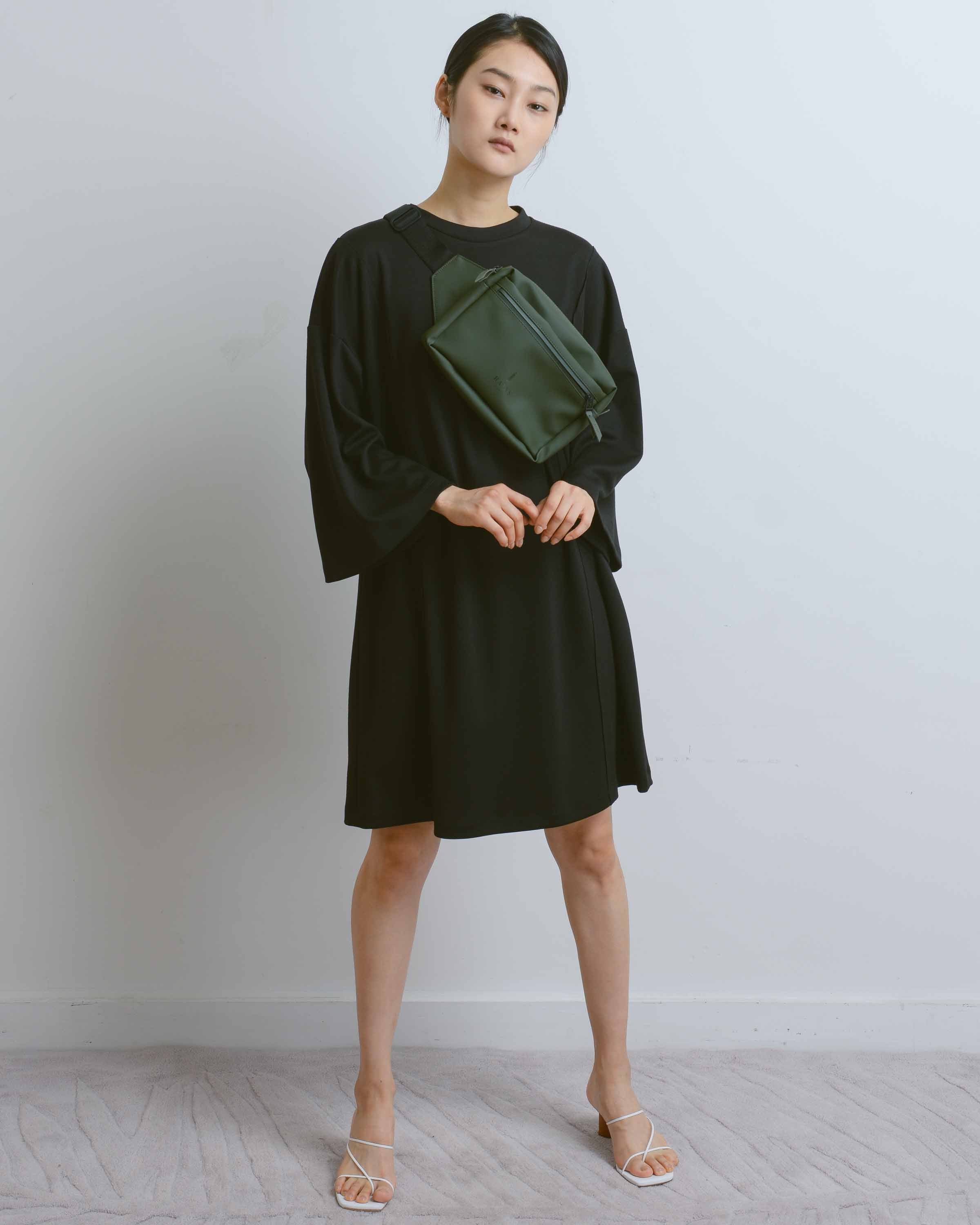 Black Longsleeve T-Shirt Dress with Back Seam