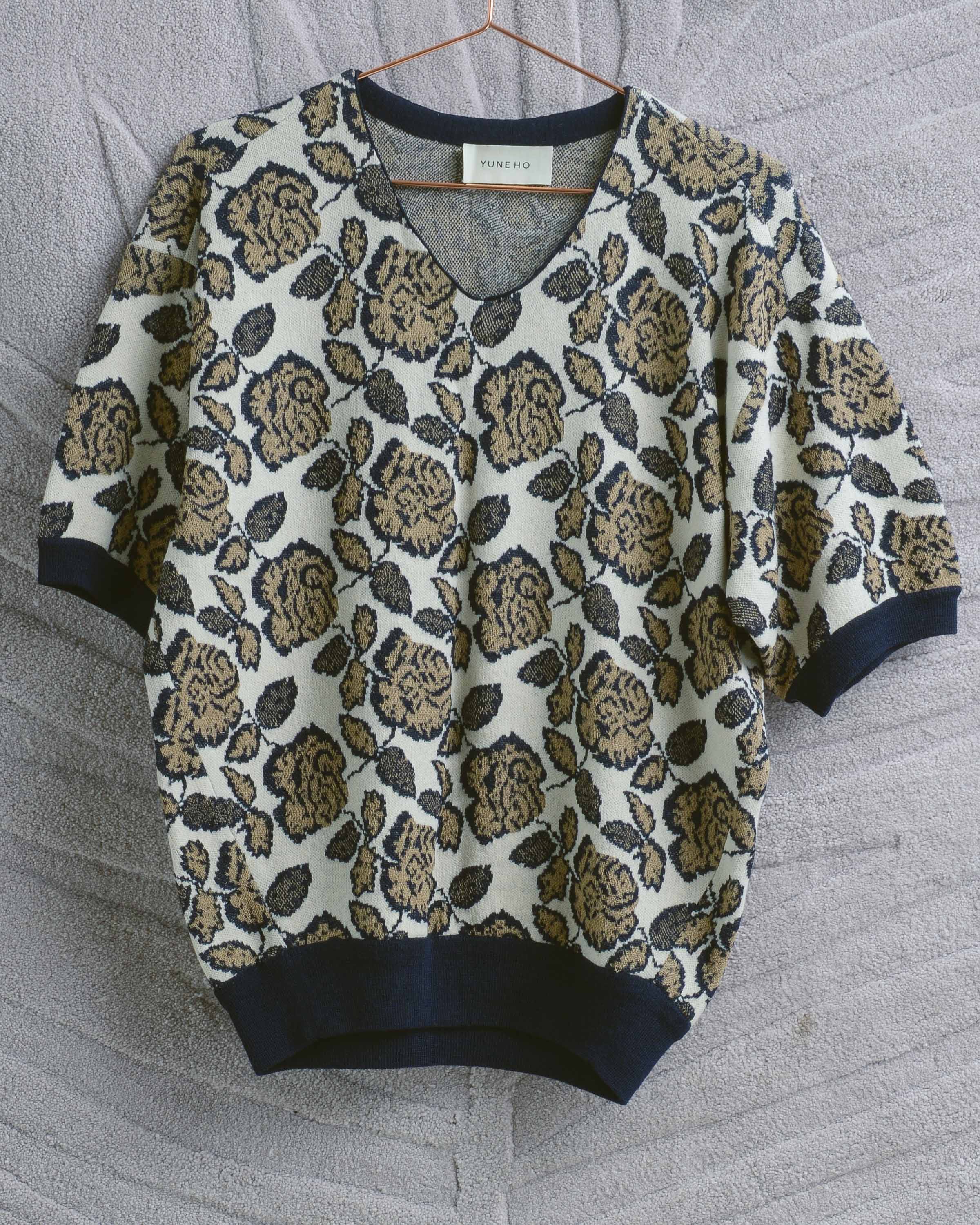 Floral Short Sleeve Sweater