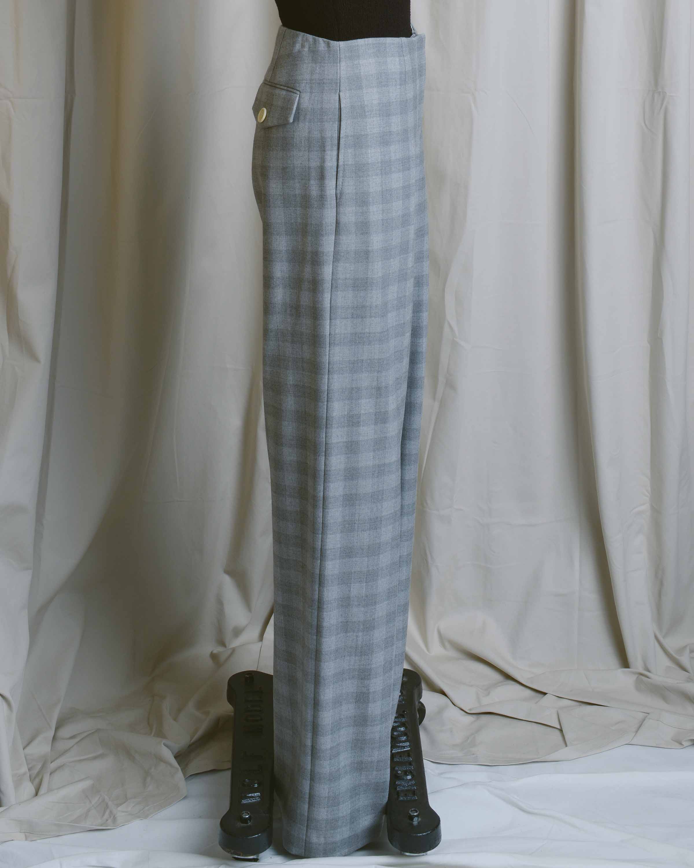 Grey Check High Waist Chloe Pant