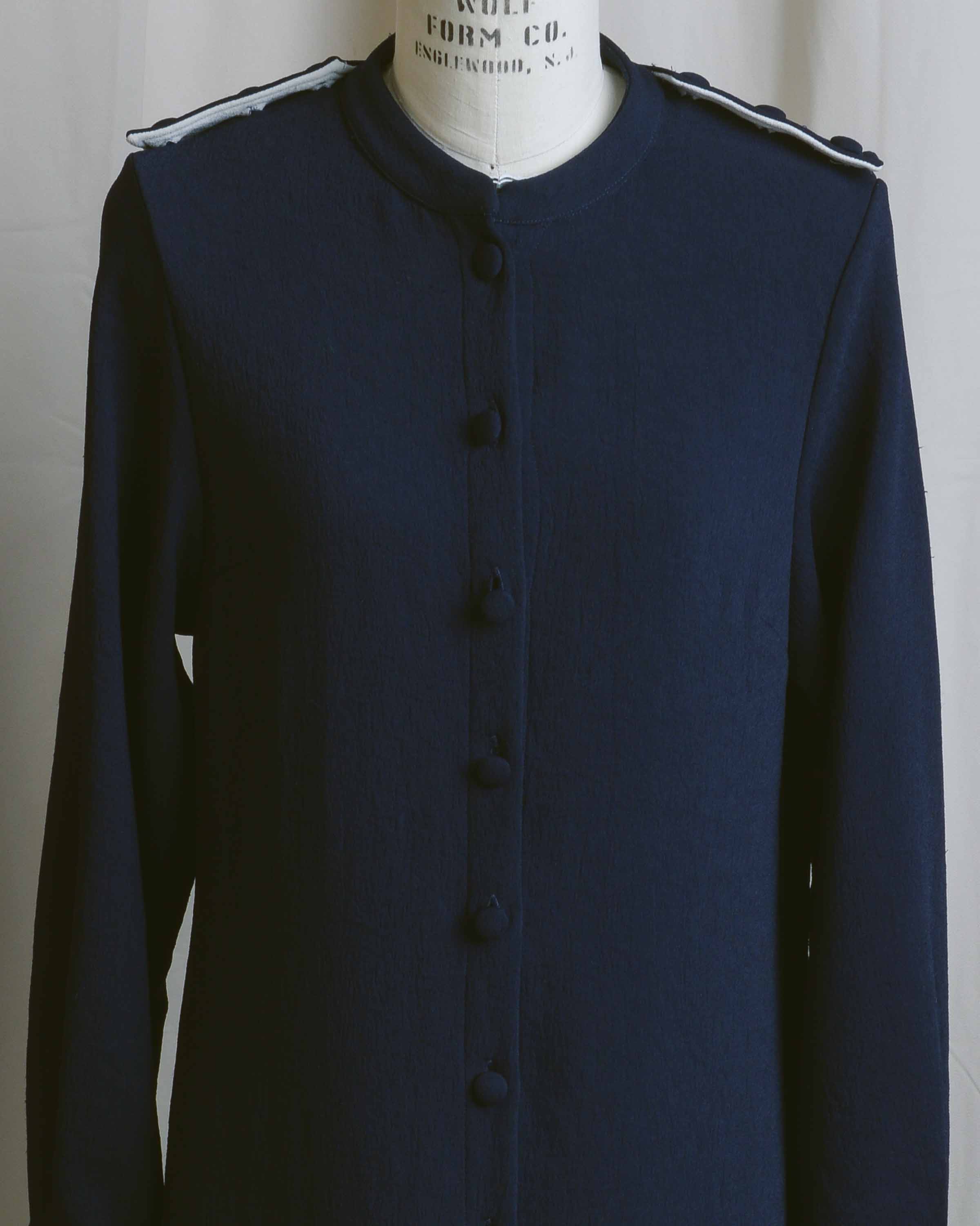 Navy Button Front Sailor Dress