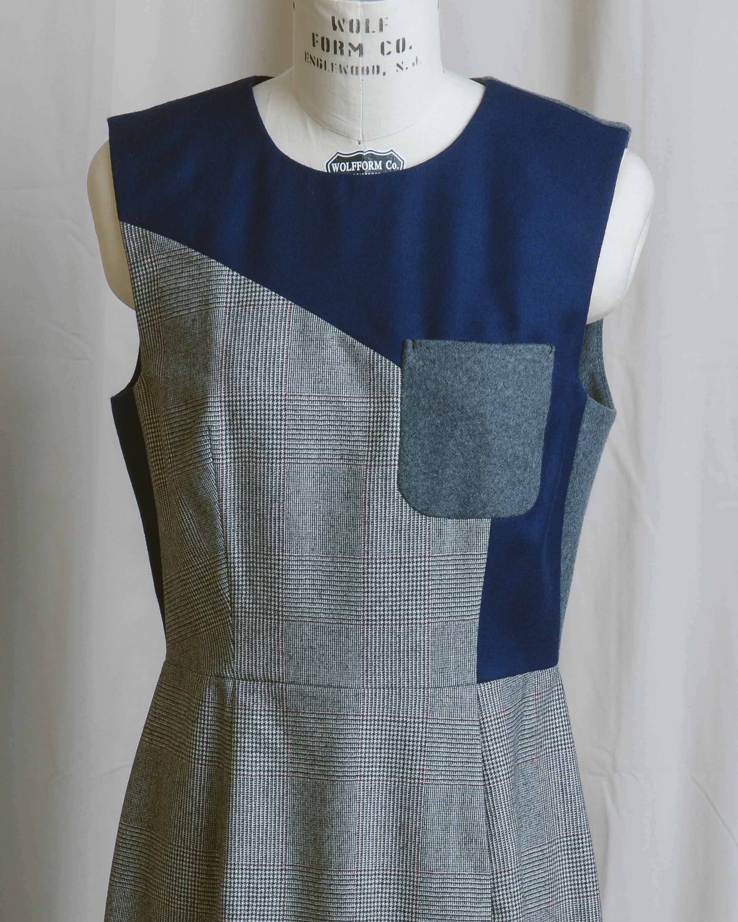 Color Block Wool Patchwork Dress
