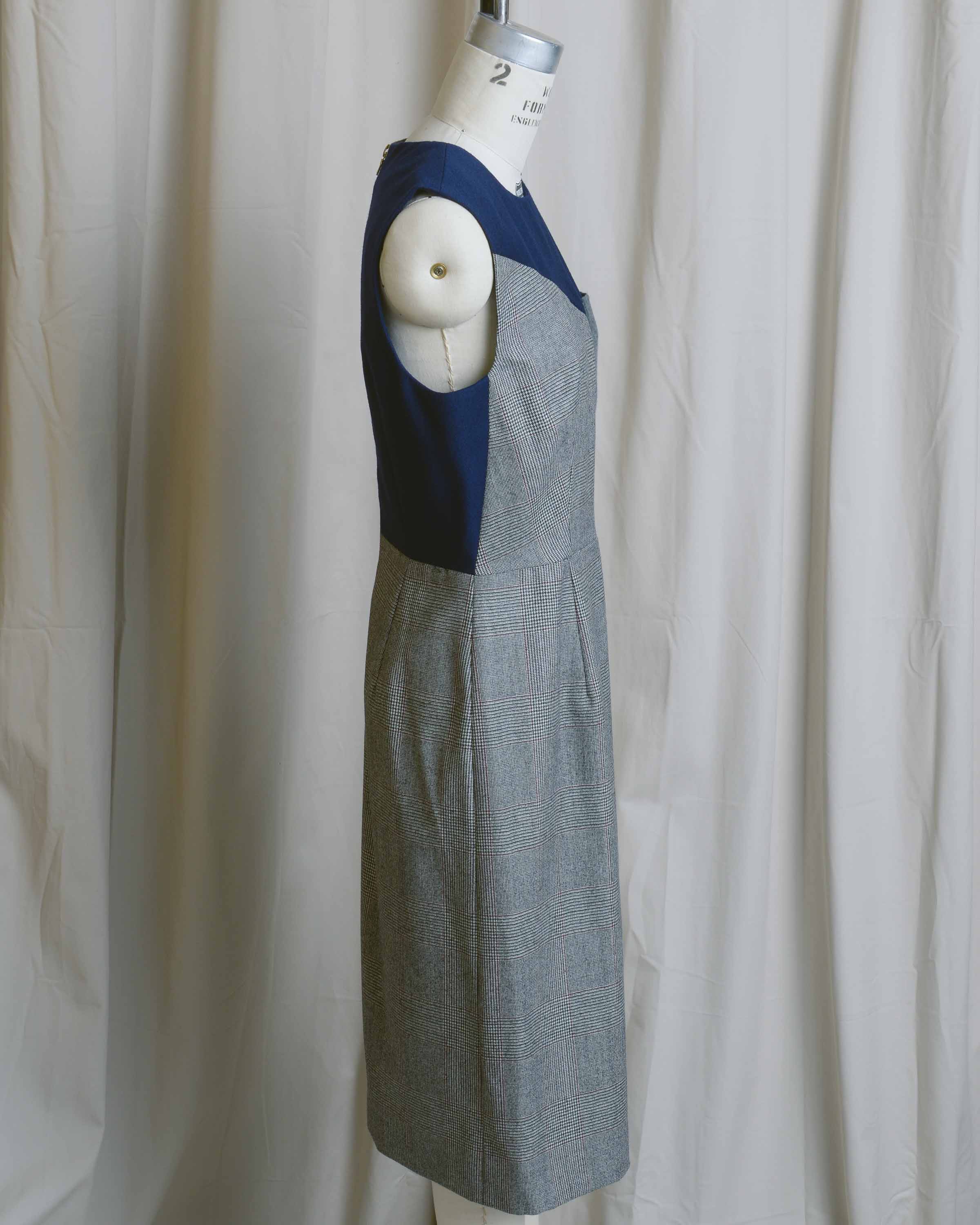 Color Block Wool Patchwork Dress