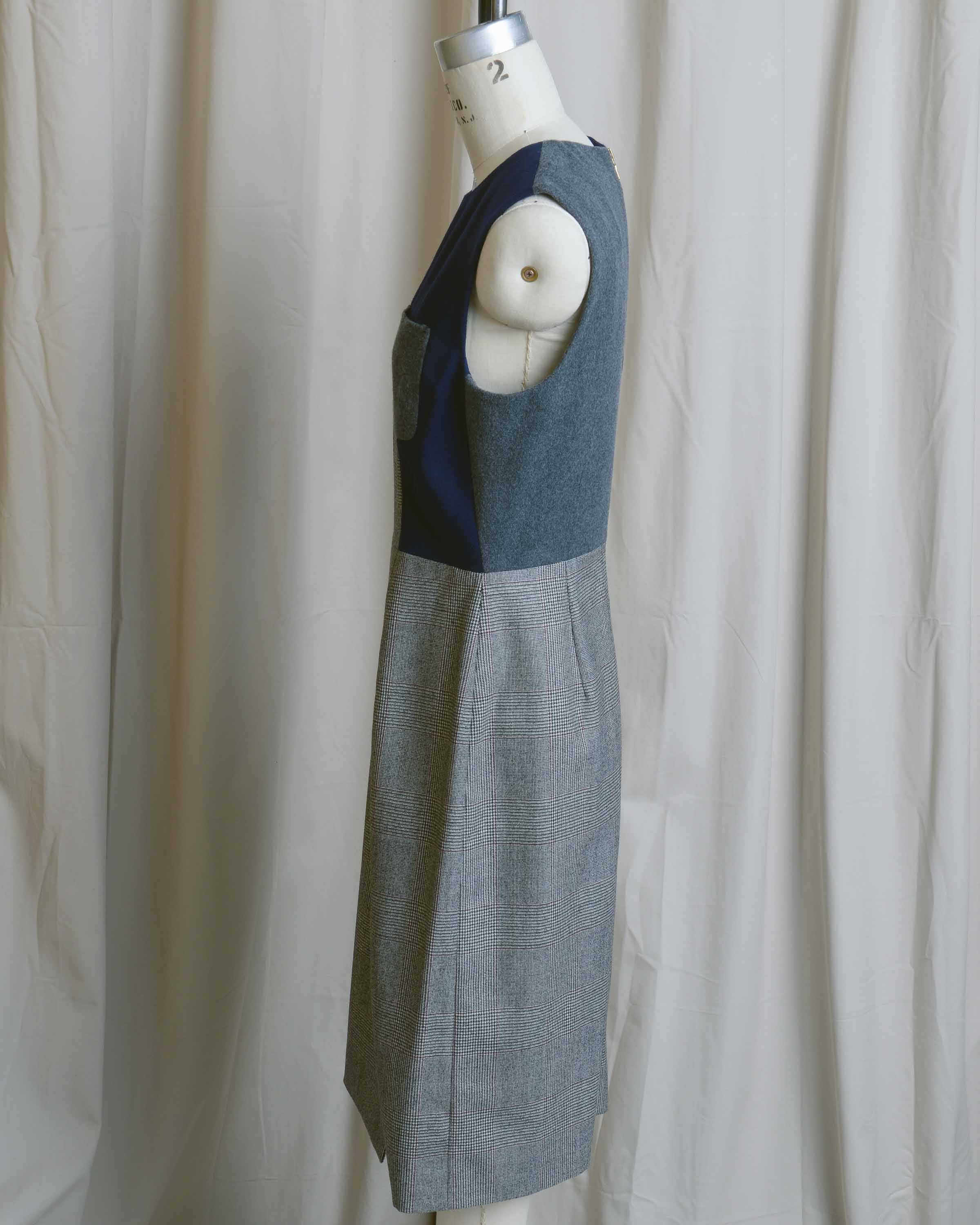 Color Block Wool Patchwork Dress