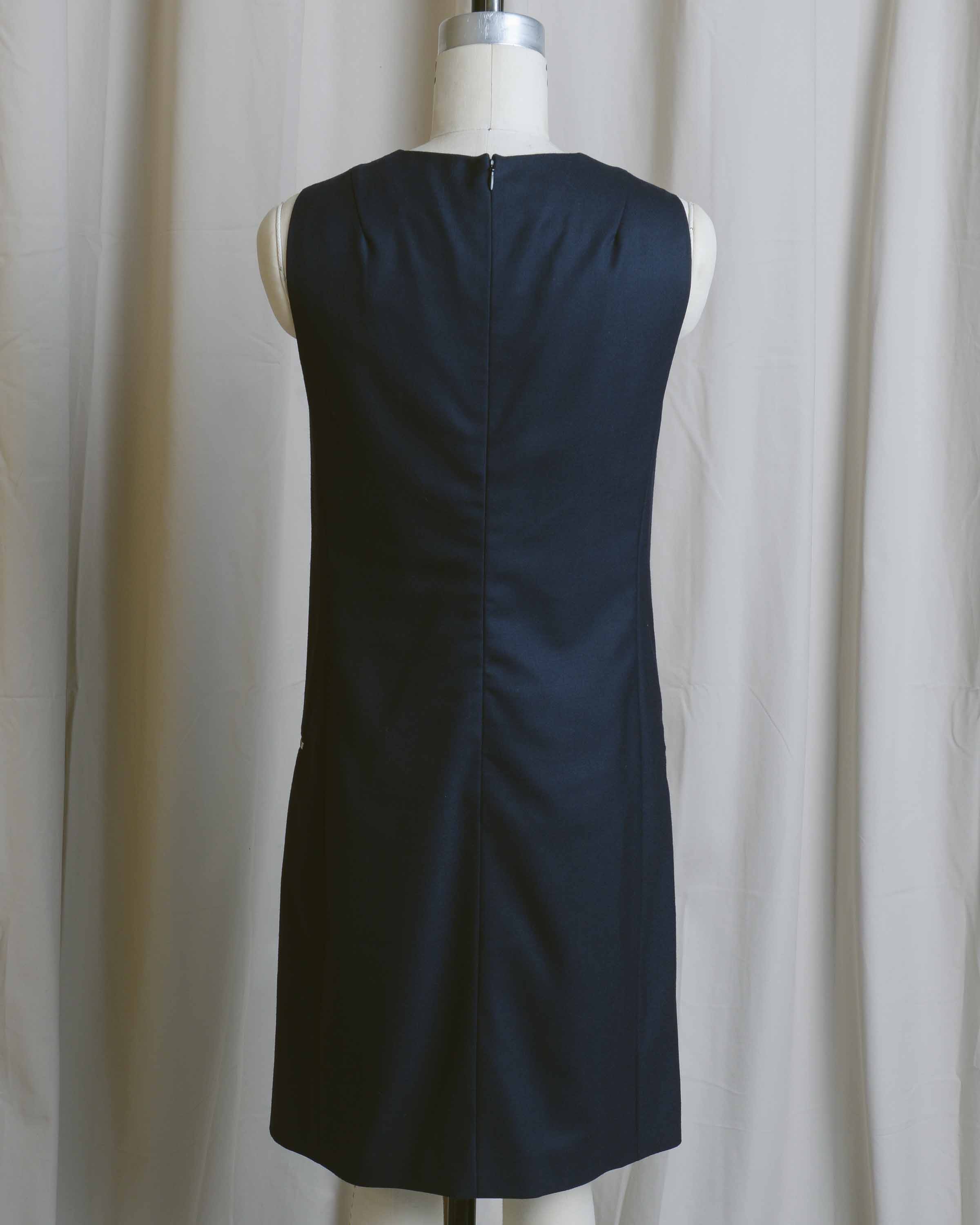 Navy Zip Pocket Shift Dress
