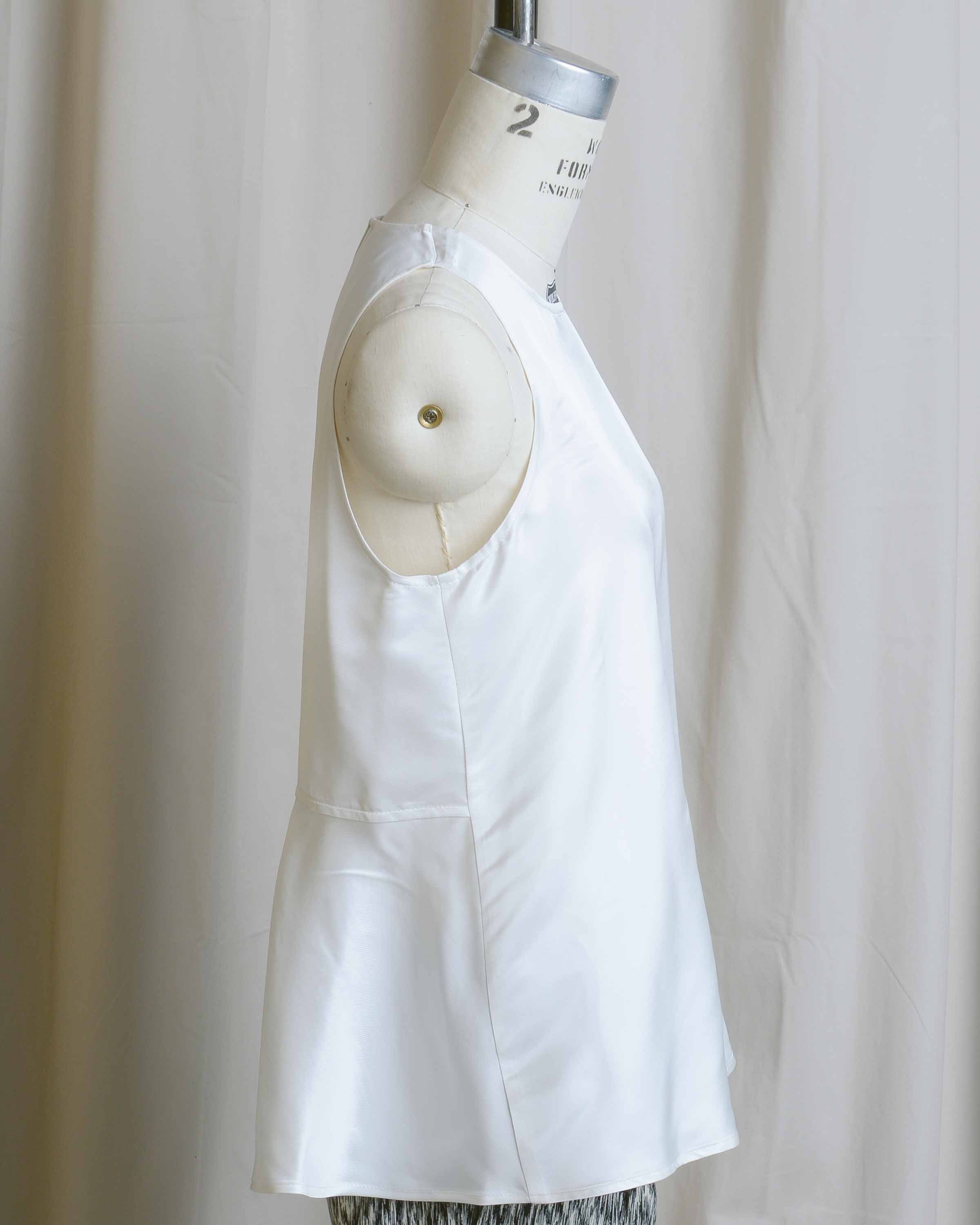 Stripe Ivory Ruffle Tank