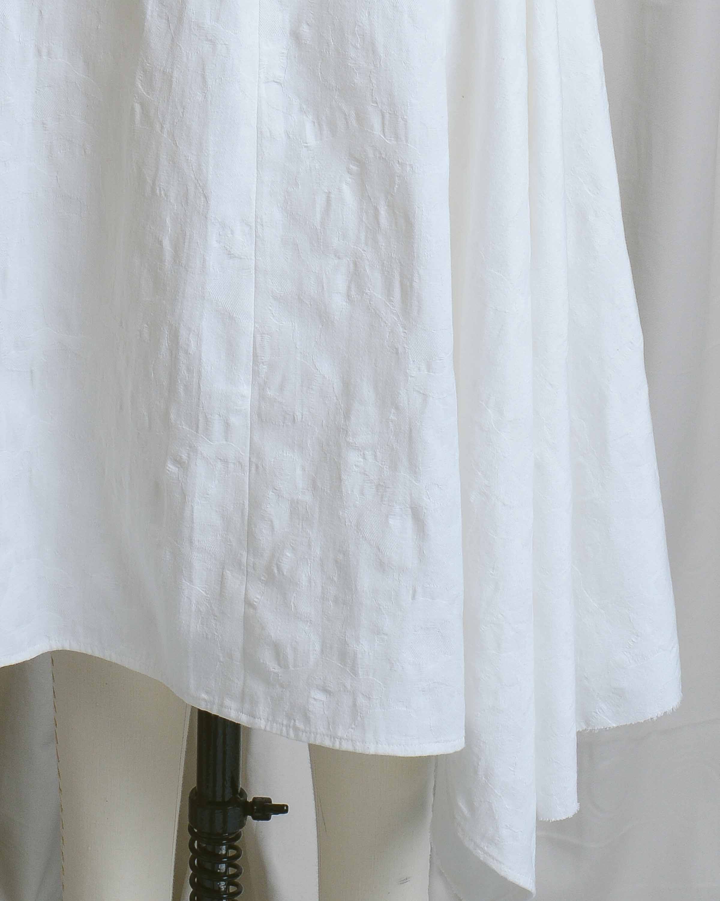 White Cotton Asymmetrical Skirt