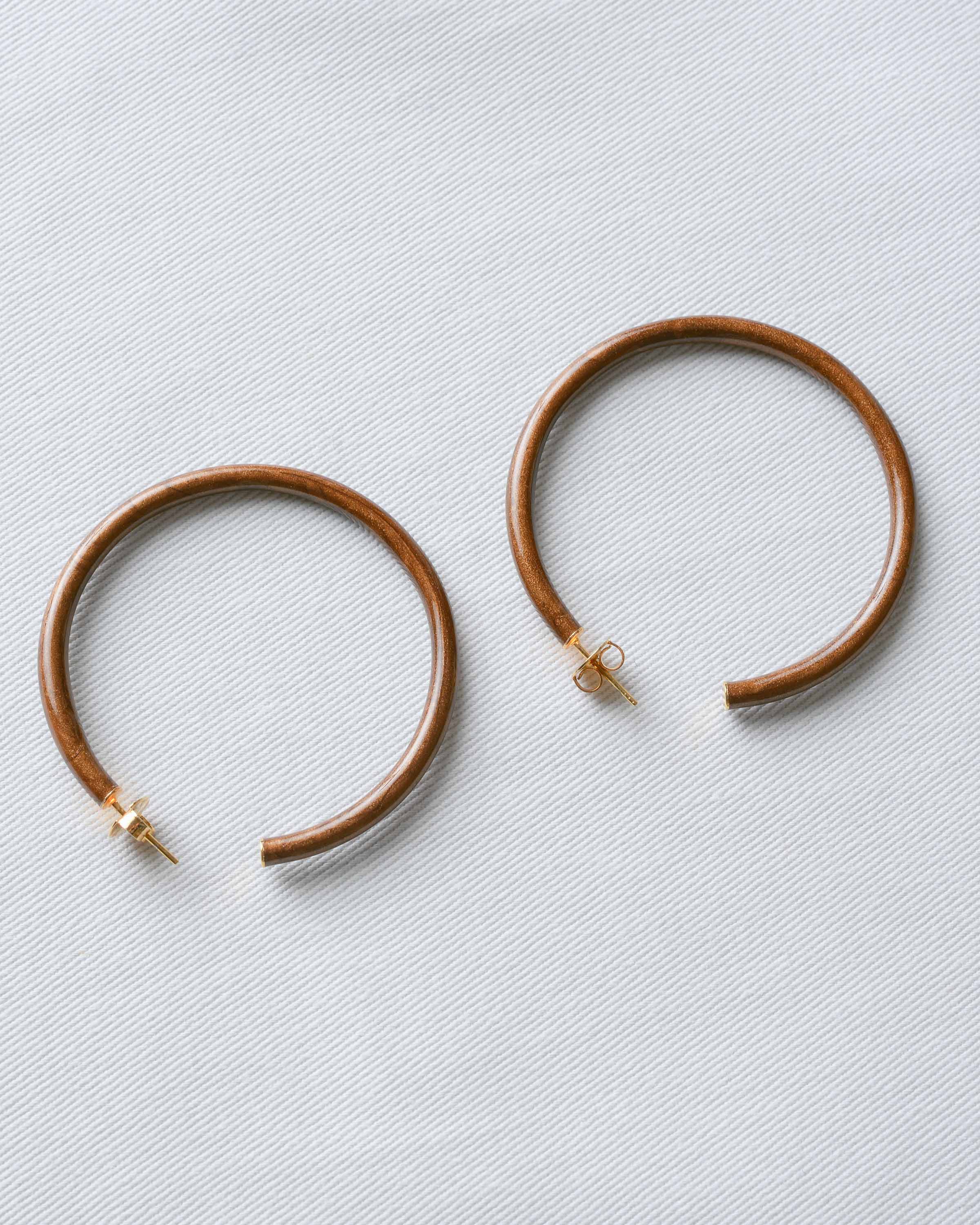 Brown Painted Hoop Earrings