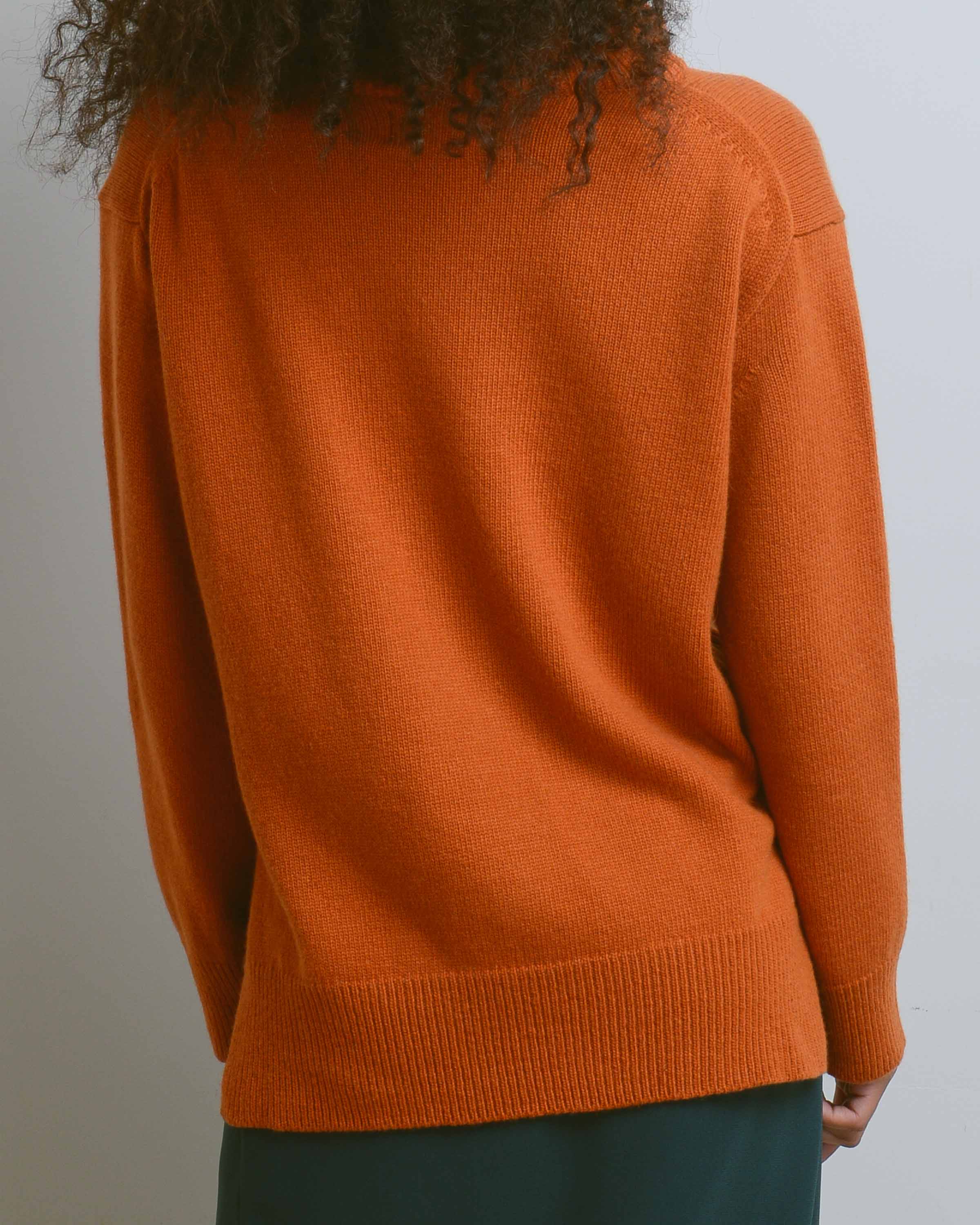 Orange Turtle Neck Knit Top