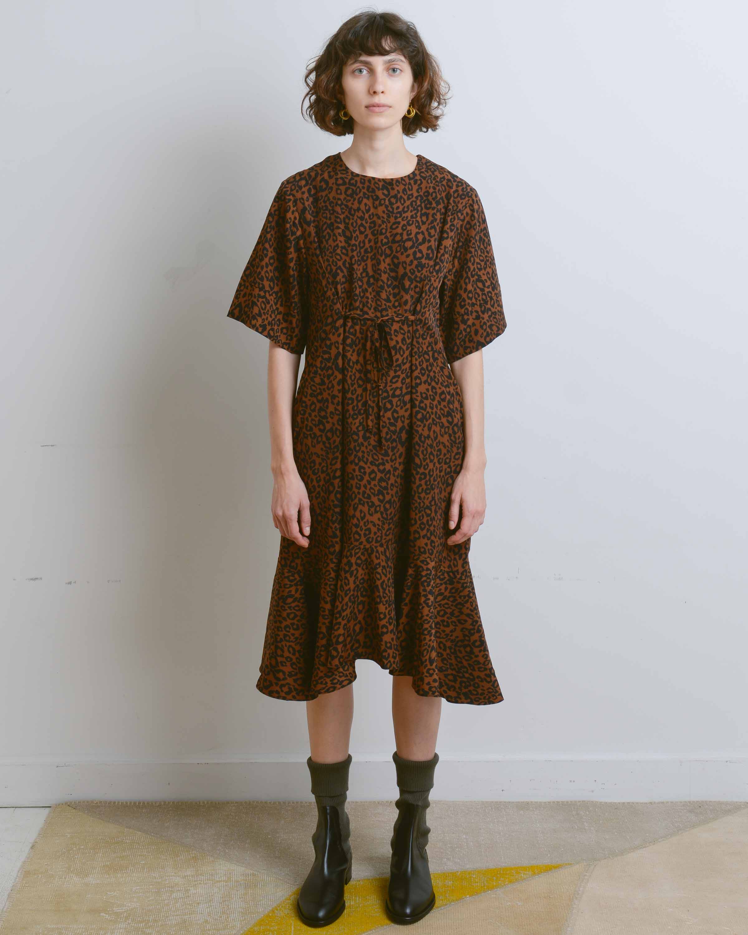 Brown Leopard Print Dress