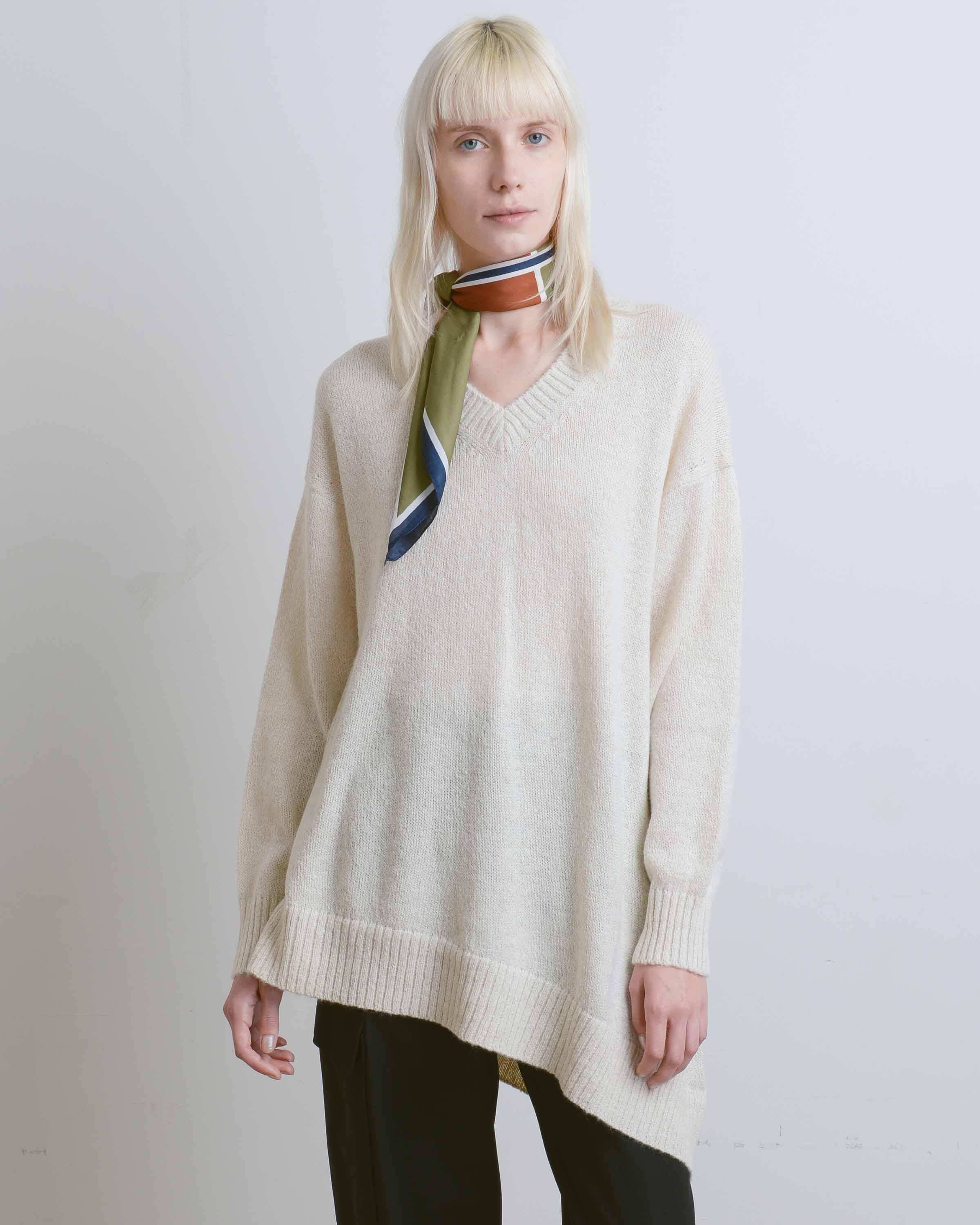 Oatmeal Unbalanced Long Knit