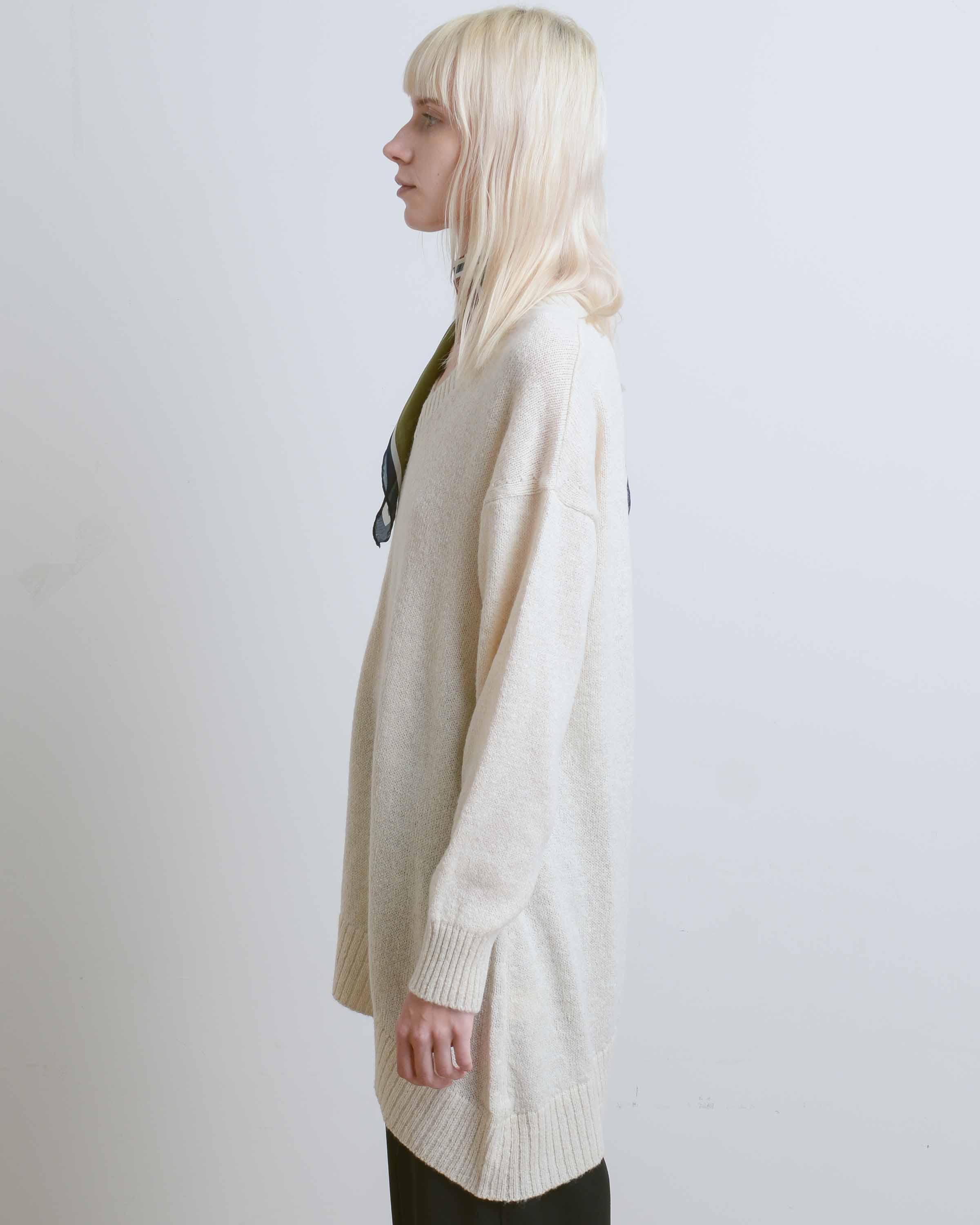 Oatmeal Unbalanced Long Knit