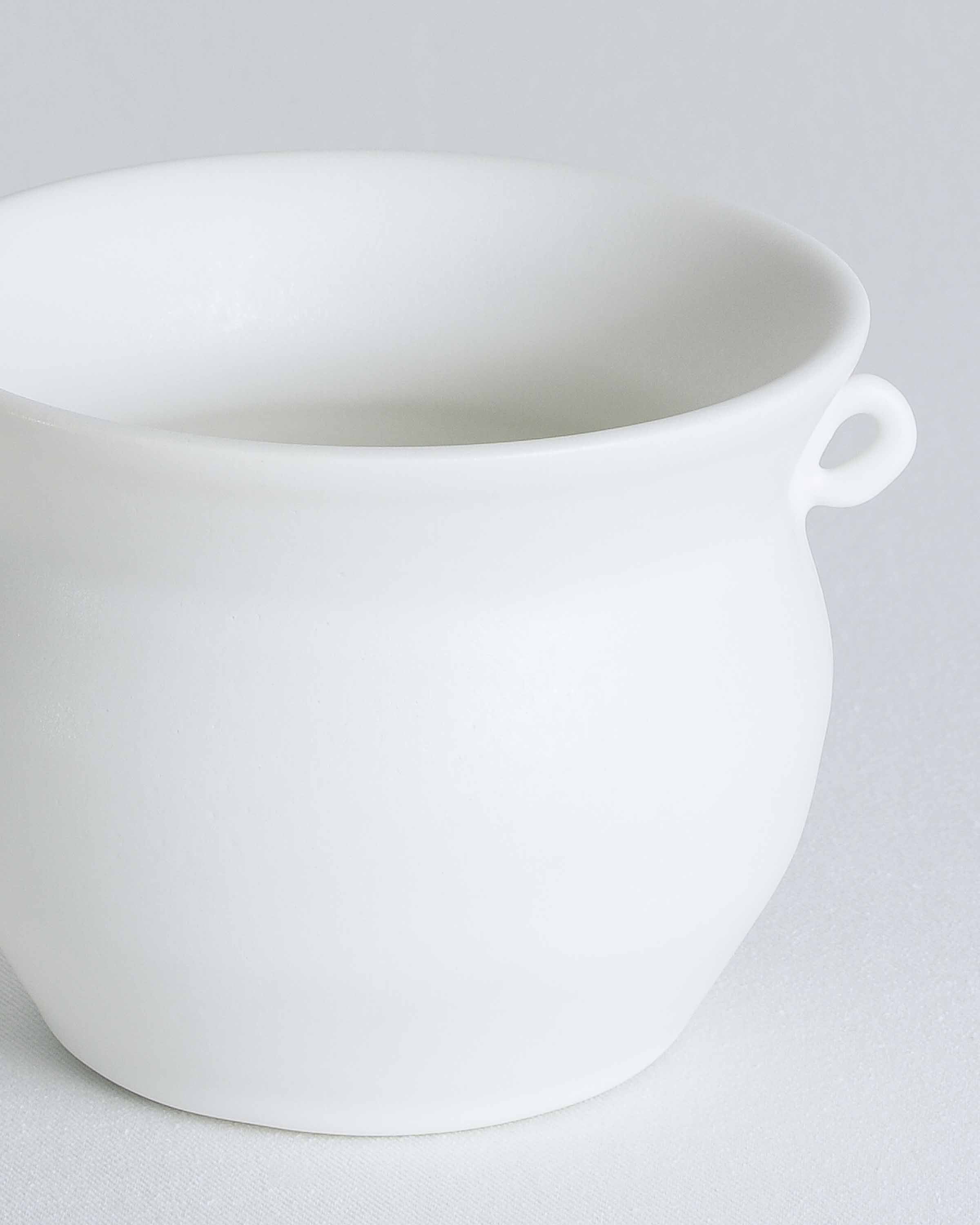 Small White Pot with Handles