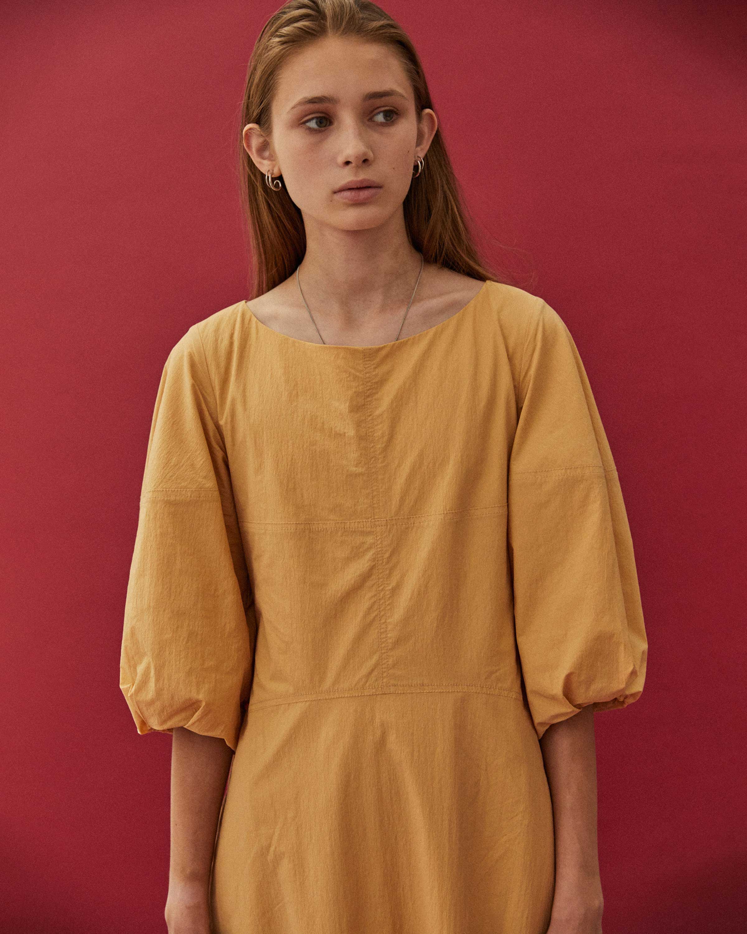 Yellow Volume Sleeve Dress